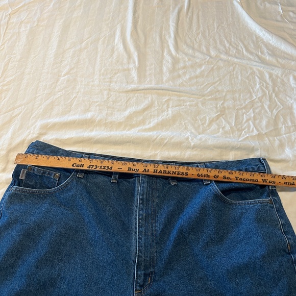 48 x 32 Carhartt Traditional Blue Jeans B17 DST RN#14806 Men Work Wear Dark Wash - Picture 5 of 10